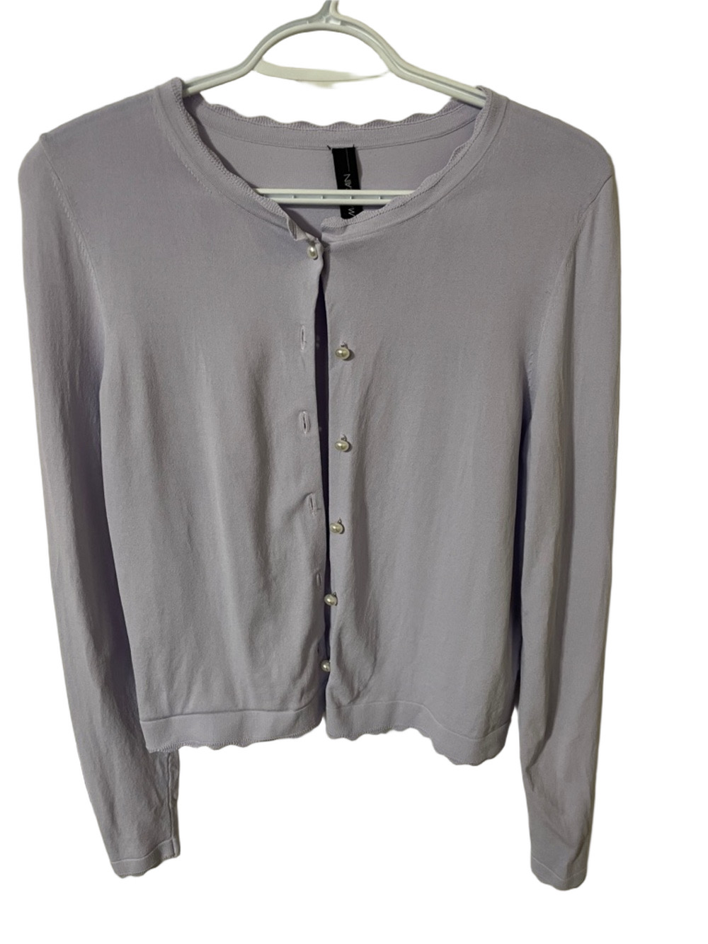 Marc Cain Lavender Pearl-Button Cardigan Size Small